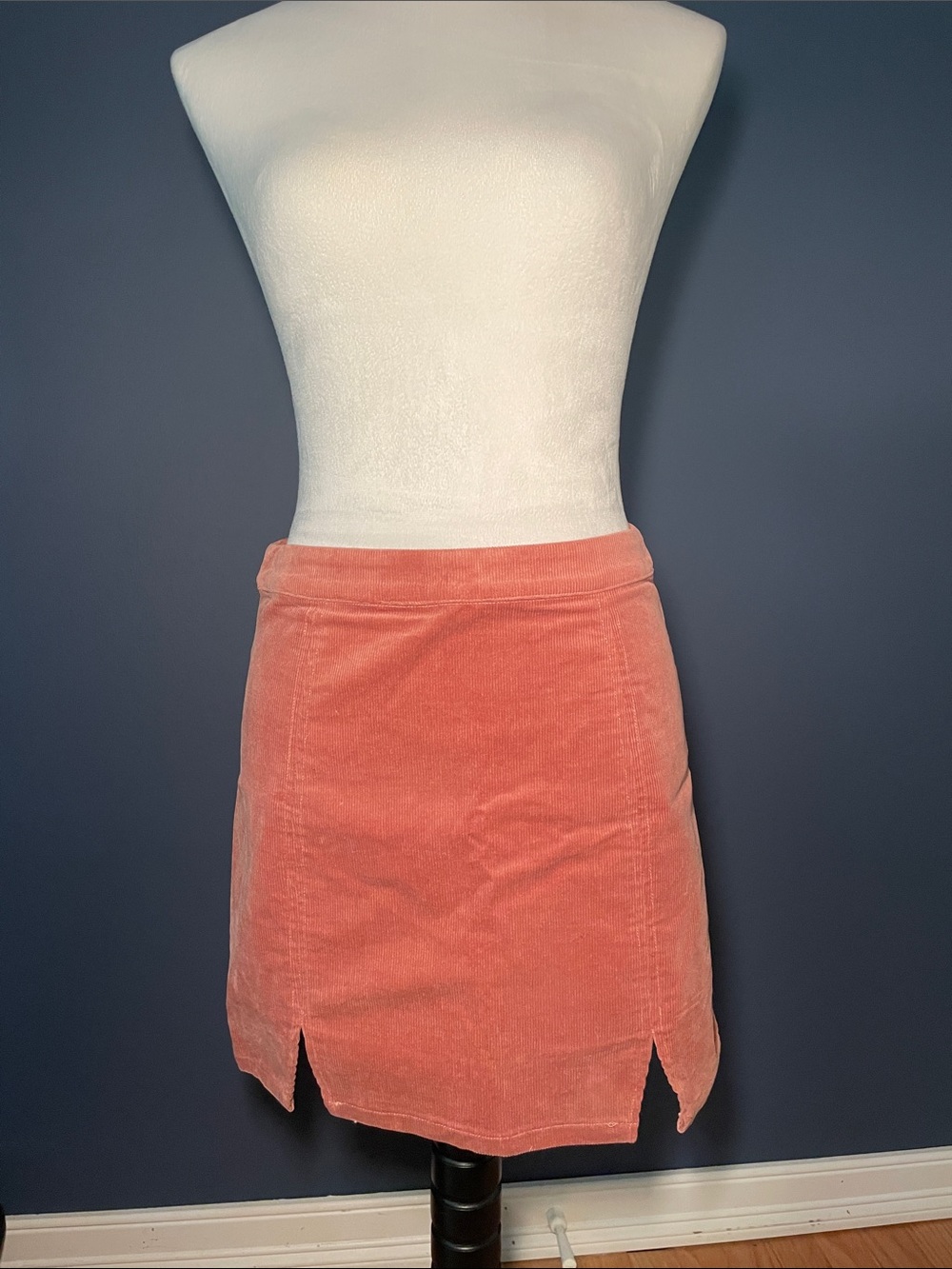 Wild Honey Coral Corduroy Mini Skirt